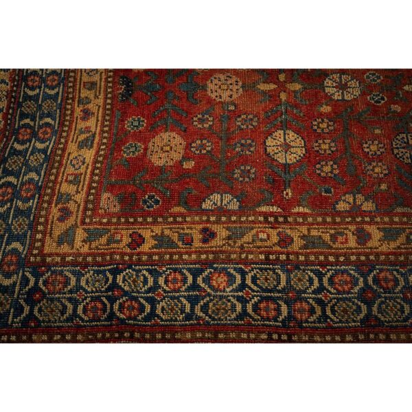 1930s antique red ground asian design chinese khotan handknotted pile wool rug 4 1930s antique red ground asian design chinese khotan handknotted pile wool rug - detail view 3