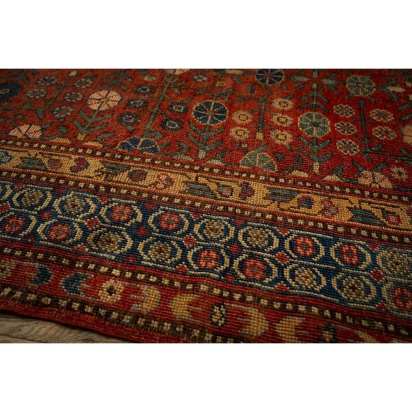 1930s antique red ground asian design chinese khotan handknotted pile wool rug 5 1930s antique red ground asian design chinese khotan handknotted pile wool rug - detail view 4