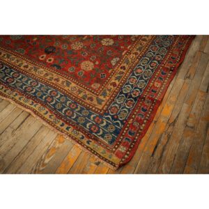 1930s Antique Red Ground Asian Design Chinese Khotan Handknotted Pile Wool Rug - detail view 6
