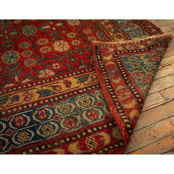 1930s antique red ground asian design chinese khotan handknotted pile wool rug 8 1930s antique red ground asian design chinese khotan handknotted pile wool rug - detail view 7