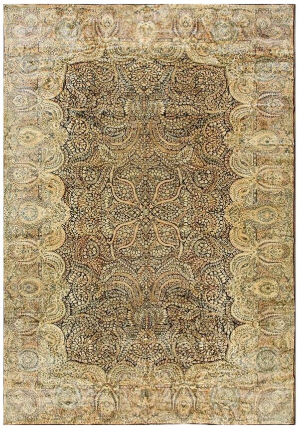 1930s classic blue navy antique flowers kirman formal knotted wool carpet rug 1 1930s classic blue navy antique flowers kirman formal knotted wool carpet rug