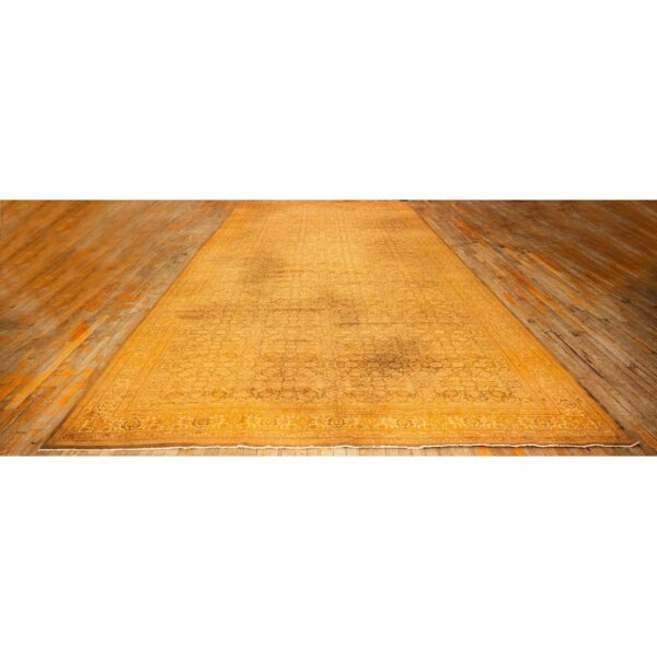 1930s gold herati traditional geometric antique knotted wool indian runner rug 2 1930s gold herati traditional geometric antique knotted wool indian runner rug - detail view 1