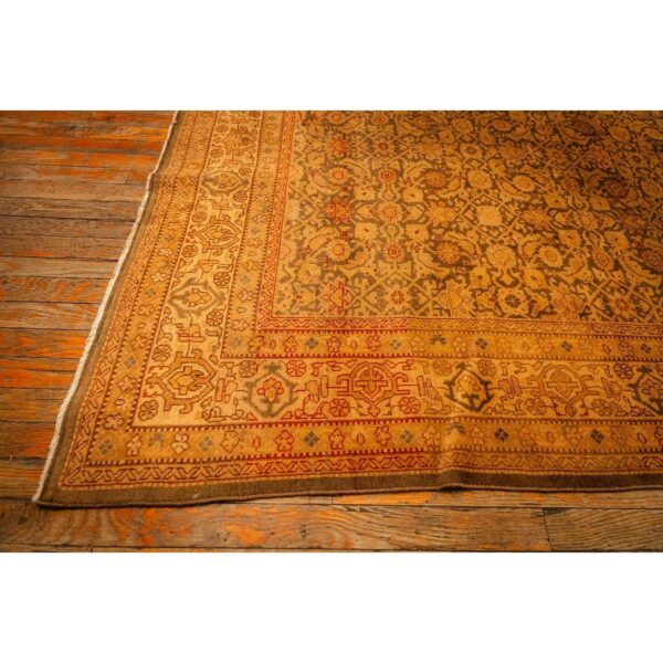 1930s gold herati traditional geometric antique knotted wool indian runner rug 6 1930s gold herati traditional geometric antique knotted wool indian runner rug - detail view 5