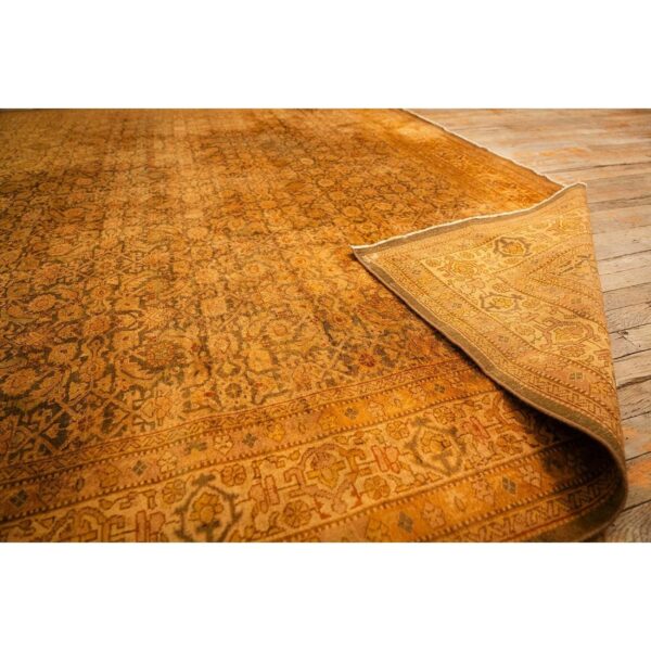 1930s gold herati traditional geometric antique knotted wool indian runner rug 7 1930s gold herati traditional geometric antique knotted wool indian runner rug - detail view 6