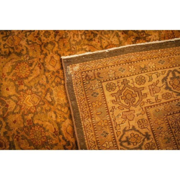 1930s gold herati traditional geometric antique knotted wool indian runner rug 8 1930s gold herati traditional geometric antique knotted wool indian runner rug - detail view 7