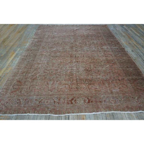 1930s pink rose field traditional geometric antique knotted wool mahal rug 2 1930s pink rose field traditional geometric antique knotted wool mahal rug - detail view 1