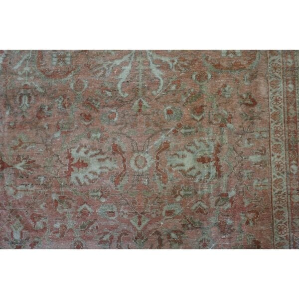 1930s pink rose field traditional geometric antique knotted wool mahal rug 3 1930s pink rose field traditional geometric antique knotted wool mahal rug - detail view 2