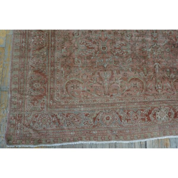1930s pink rose field traditional geometric antique knotted wool mahal rug 5 1930s pink rose field traditional geometric antique knotted wool mahal rug - detail view 4