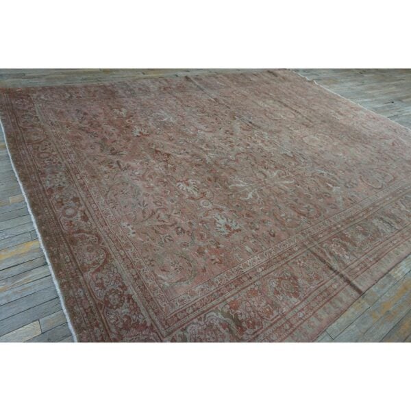 1930s pink rose field traditional geometric antique knotted wool mahal rug 6 1930s pink rose field traditional geometric antique knotted wool mahal rug - detail view 5