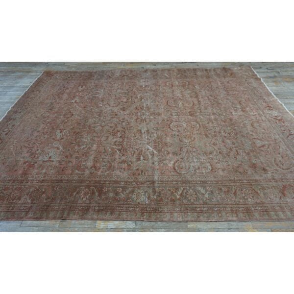 1930s pink rose field traditional geometric antique knotted wool mahal rug 7 1930s pink rose field traditional geometric antique knotted wool mahal rug - detail view 6