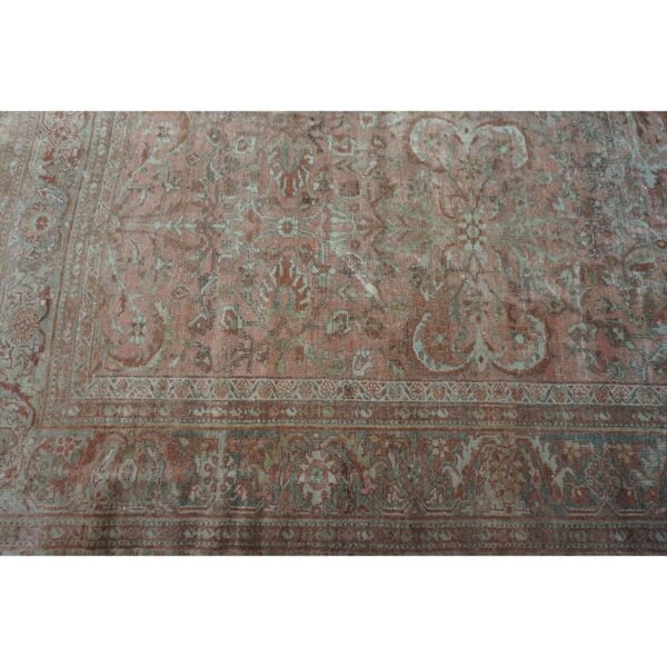 1930s pink rose field traditional geometric antique knotted wool mahal rug 8 1930s pink rose field traditional geometric antique knotted wool mahal rug - detail view 7