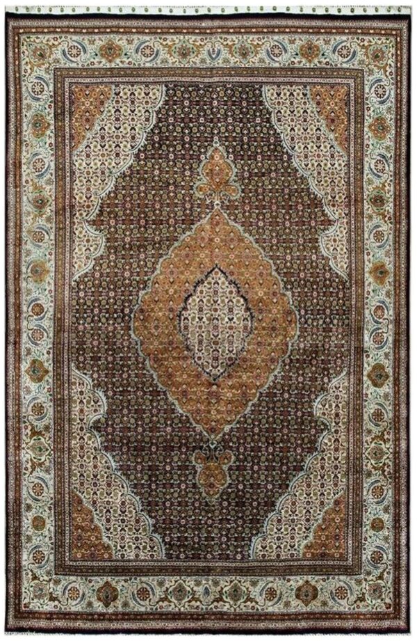 1940s blue navy floral diamond medallion antique tabriz knotted wool carpet rug 1 1940s blue navy floral diamond medallion antique tabriz knotted wool carpet rug