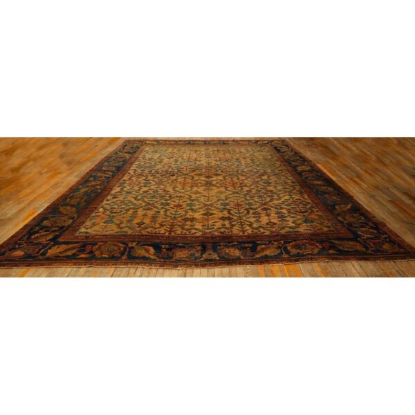 1940s classic beige geometric antique handknotted wool mahal farahan carpet rug 2 1940s classic beige geometric antique handknotted wool mahal farahan carpet rug - detail view 1