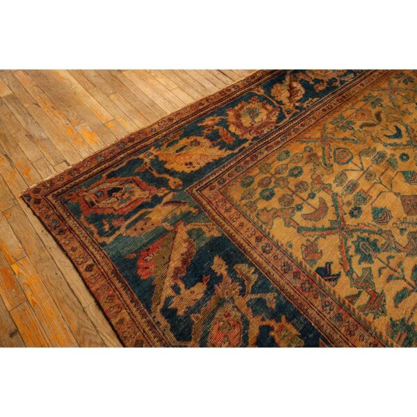 1940s classic beige geometric antique handknotted wool mahal farahan carpet rug 4 1940s classic beige geometric antique handknotted wool mahal farahan carpet rug - detail view 3