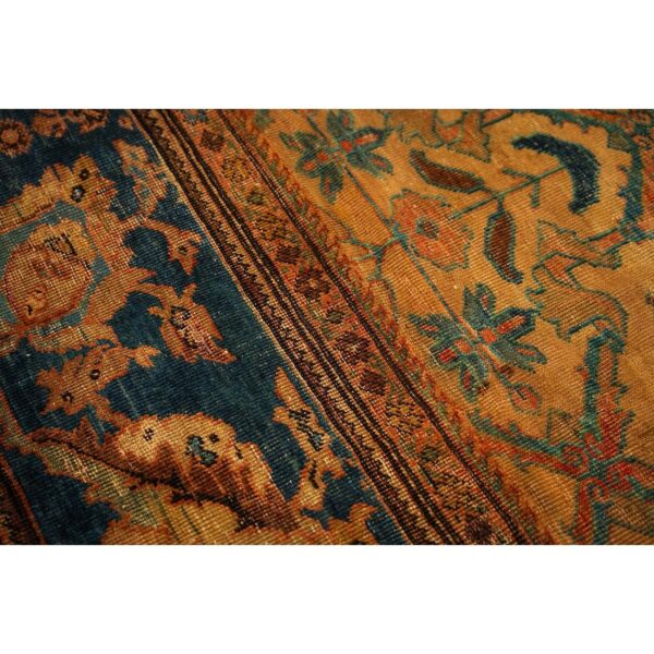 1940s classic beige geometric antique handknotted wool mahal farahan carpet rug 6 1940s classic beige geometric antique handknotted wool mahal farahan carpet rug - detail view 5