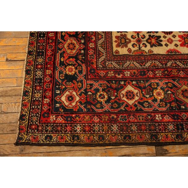 1940s mid century modern beige field floral 4star knotted wool mahal carpet rug 4 1940s mid century modern beige field floral 4star knotted wool mahal carpet rug - detail view 3