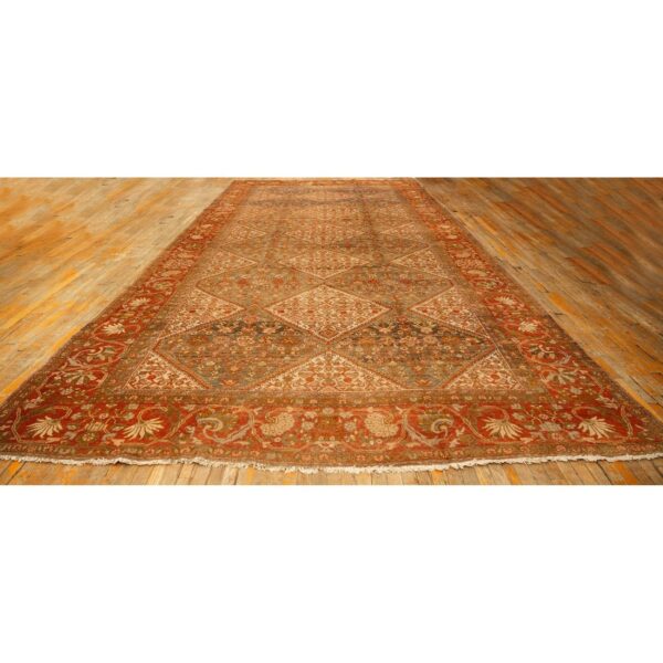 1940s multicolor field diamond antique knotted wool sarouk farahan runner rug 2 1940s multicolor field diamond antique knotted wool sarouk farahan runner rug - detail view 1