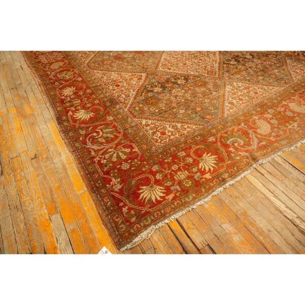 1940s multicolor field diamond antique knotted wool sarouk farahan runner rug 5 1940s multicolor field diamond antique knotted wool sarouk farahan runner rug - detail view 4