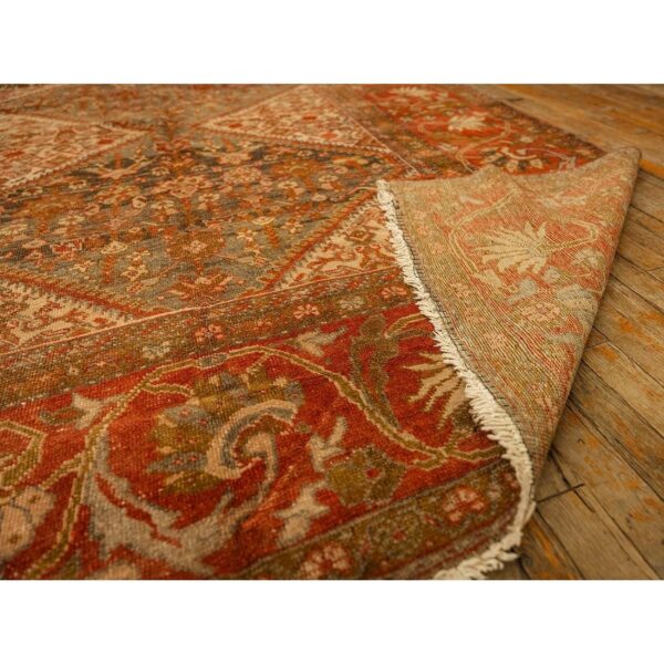 1940s multicolor field diamond antique knotted wool sarouk farahan runner rug 8 1940s multicolor field diamond antique knotted wool sarouk farahan runner rug - detail view 7