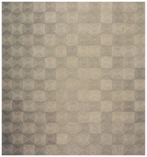1940s rustic beige antique geometric modern moroccan reed square woven rug