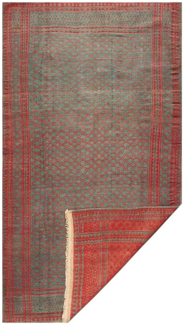 1950s small solid green modern geometric vintage cotton textile ziloo rug 1 1950s small solid green modern geometric vintage cotton textile ziloo rug