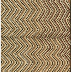 1960s Multicolor Chevron Folk Art Vintage Knotted Wool American Hooked Rug