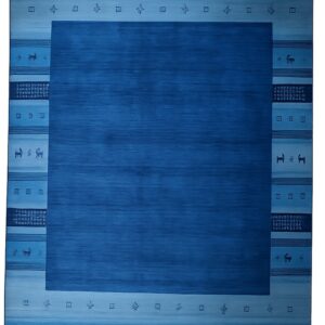 Handloomed Blue Gabbeh Tribal Wool Area Rug