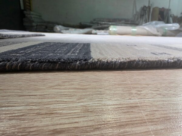Handloomed gray gabbeh tribal wool area rug - image 10