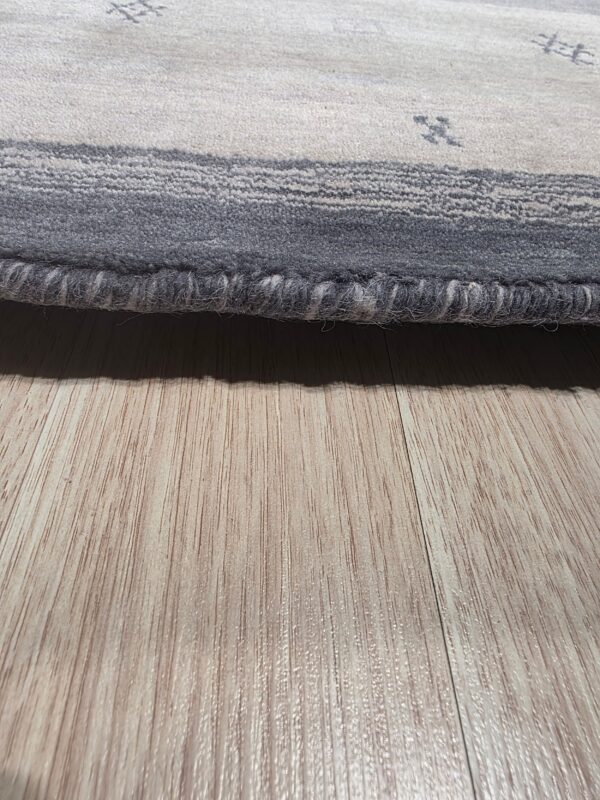 Handloomed gray gabbeh tribal wool area rug - image 15