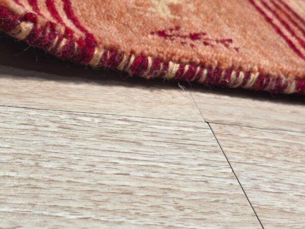 Handloomed red gabbeh tribal wool area rug - image 7