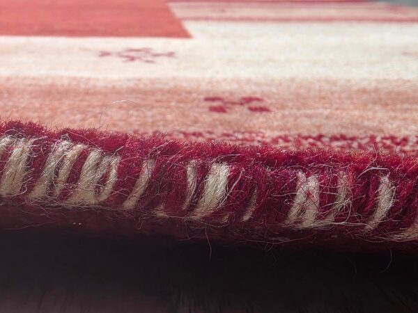 Handloomed red gabbeh tribal wool area rug - image 11
