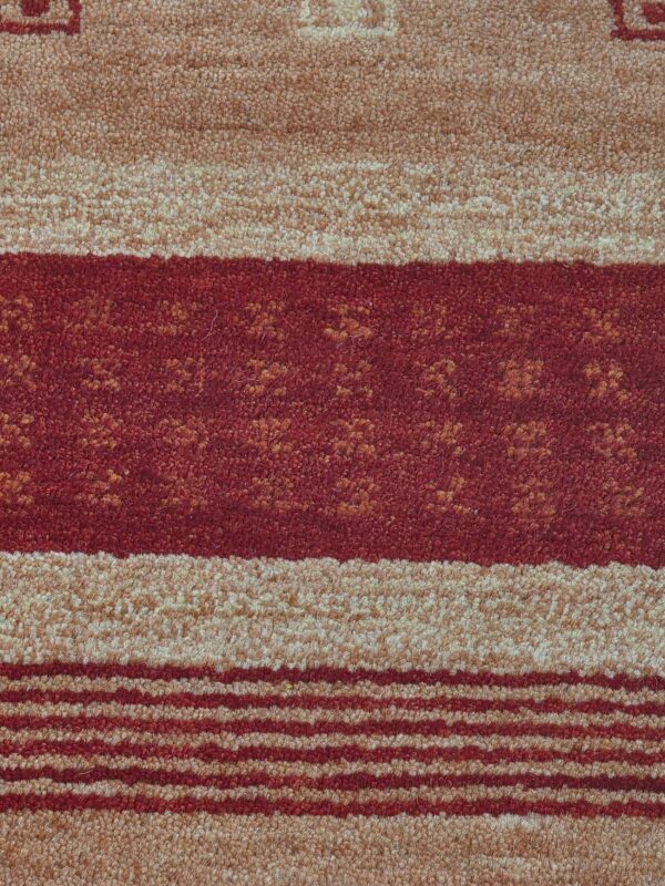 Handloomed red gabbeh tribal wool area rug - image 18