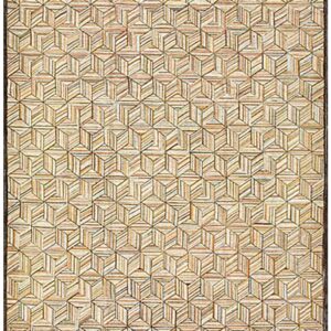 Amazing Colorful Treedimensional Square Pattern Contemporary American Hooked Rug