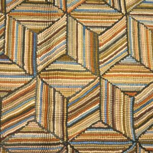 Amazing Colorful Treedimensional Square Pattern Contemporary American Hooked Rug - detail view 2