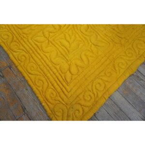 Antique American 1920s Red Square Floral Medallion Wool Hand Knotted Rug - detail view 13
