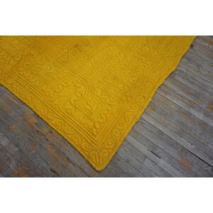Antique American 1920s Red Square Floral Medallion Wool Hand Knotted Rug - detail view 15