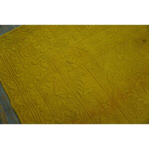 Antique American 1920s Red Square Floral Medallion Wool Hand Knotted Rug - detail view 16