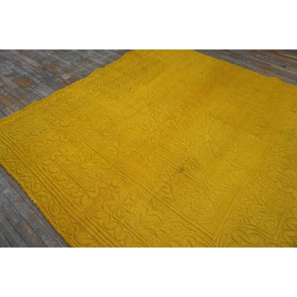 Antique american 1920s red square floral medallion wool hand knotted rug 19 Antique american 1920s red square floral medallion wool hand knotted rug - detail view 18