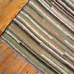 Astounding Multicolor Background Modern Contemporary American Cotton Hooked Rug - detail view 3