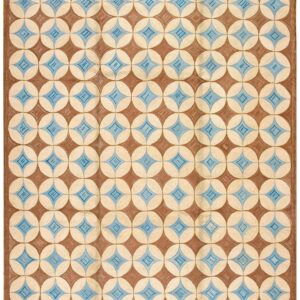 Awesome Brown Circles Pattern Contemporary Handwowen American Hooked Rug