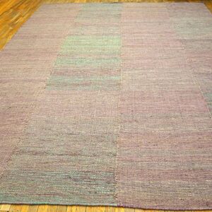 Awesome Rose-Green Color Contemporary Handwoven Wool Shaker Style Flat Weave Rug - detail view 1