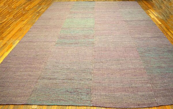 Awesome rose-green color contemporary handwoven wool shaker style flat weave rug 2 Awesome rose-green color contemporary handwoven wool shaker style flat weave rug - detail view 1