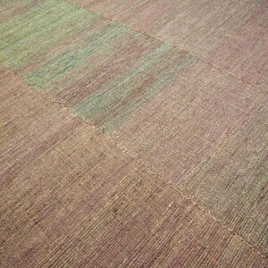 Awesome Rose-Green Color Contemporary Handwoven Wool Shaker Style Flat Weave Rug - detail view 3