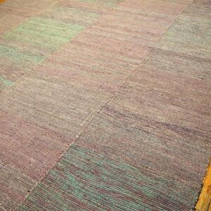 Awesome Rose-Green Color Contemporary Handwoven Wool Shaker Style Flat Weave Rug - detail view 4