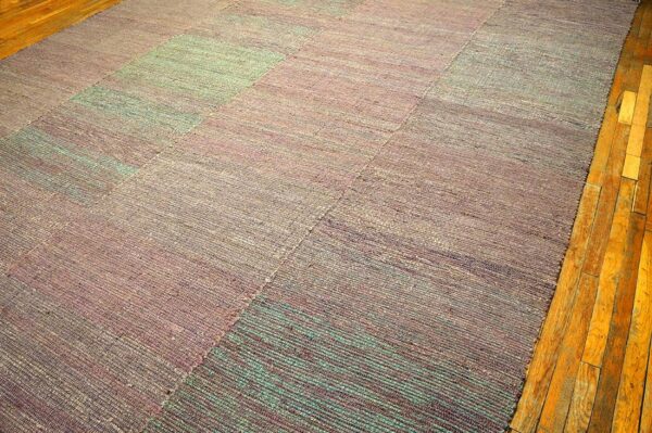 Awesome rose-green color contemporary handwoven wool shaker style flat weave rug 5 Awesome rose-green color contemporary handwoven wool shaker style flat weave rug - detail view 4