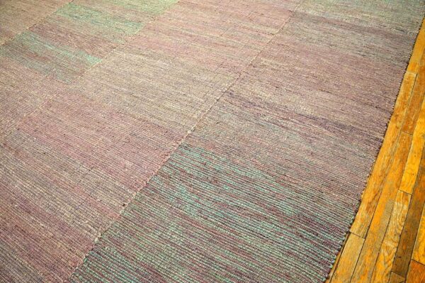 Awesome rose-green color contemporary handwoven wool shaker style flat weave rug 6 Awesome rose-green color contemporary handwoven wool shaker style flat weave rug - detail view 5