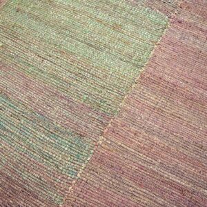 Awesome Rose-Green Color Contemporary Handwoven Wool Shaker Style Flat Weave Rug - detail view 7