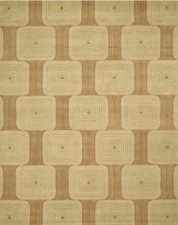 Brenda kira tan green hand-tufted wool rug geometric 8'x10' carpet 3 Brenda kira tan green hand-tufted wool rug geometric 8'x10' carpet - detail view 2