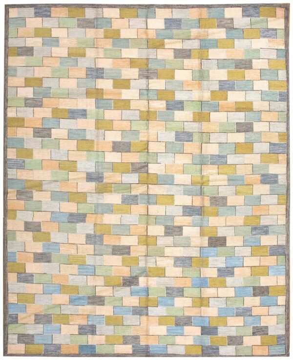 Charming multicolor stripe pattern contemporary handwowen american hooked rug 1 Charming multicolor stripe pattern contemporary handwowen american hooked rug