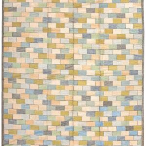 Charming Multicolor Stripe Pattern Contemporary Handwowen American Hooked Rug